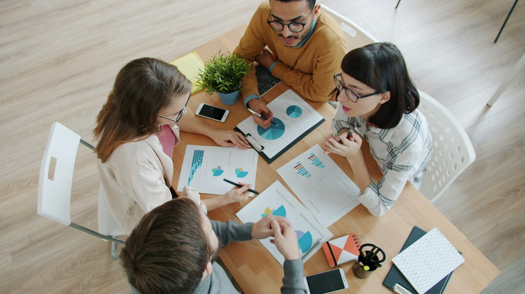 strategic planning session with charts